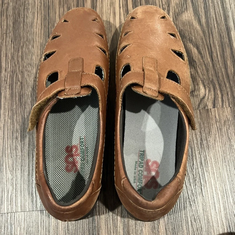 SAS Roamer Chestnut Brown Leather Mary Jane Comfort Shoes Size 11N Runs Smaller